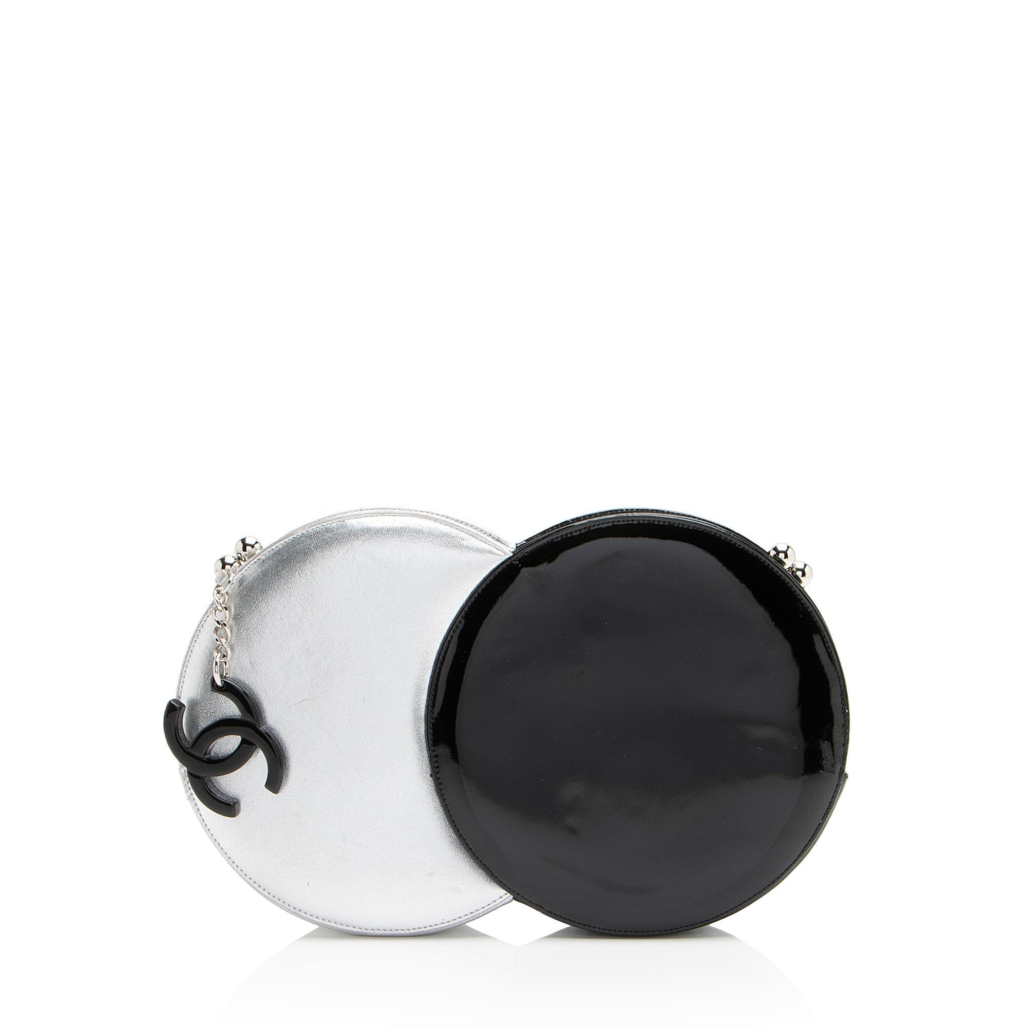 Chanel Metallic Lambskin Patent Leather Double Circle Clutch