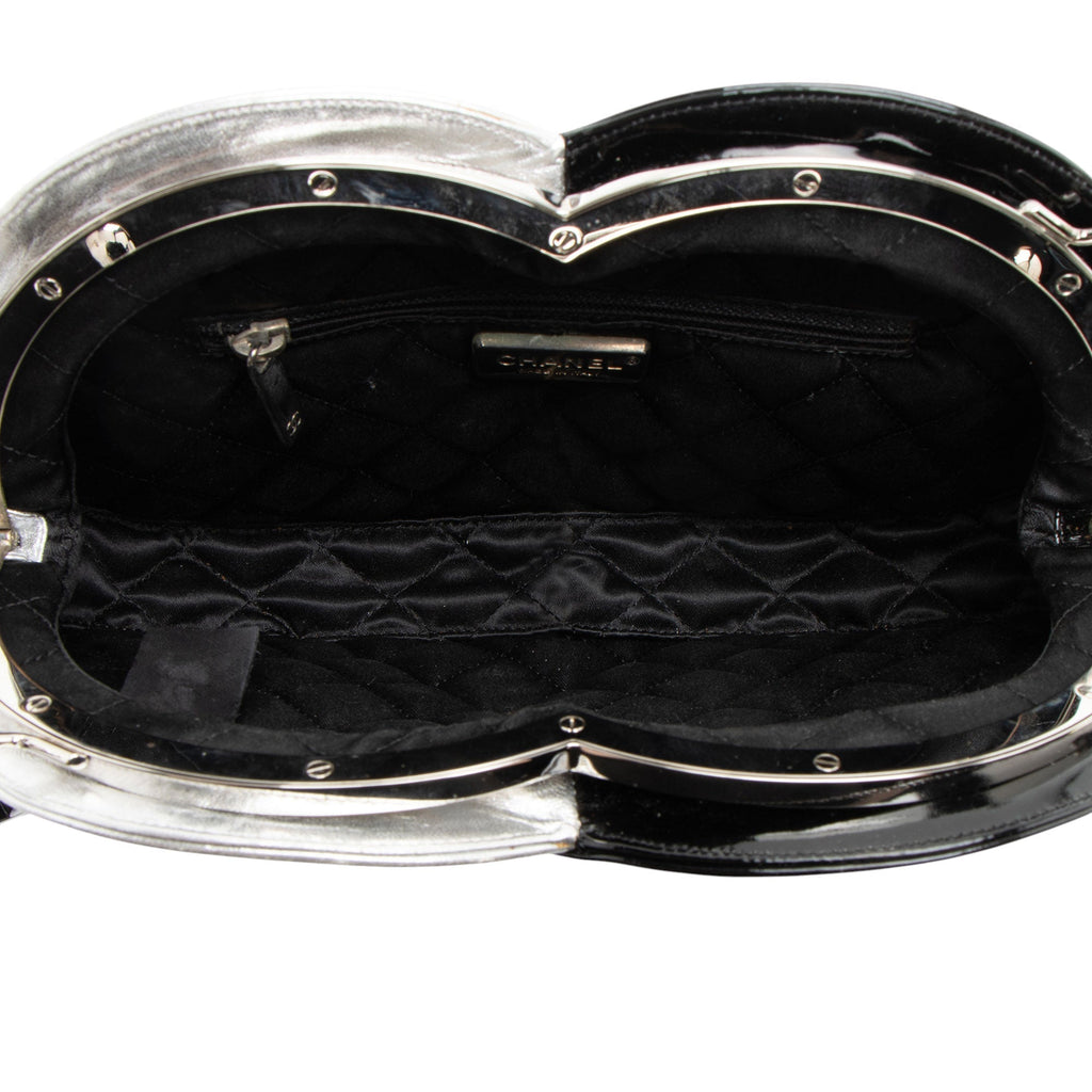 Chanel Metallic Lambskin Patent Leather Double Circle Clutch