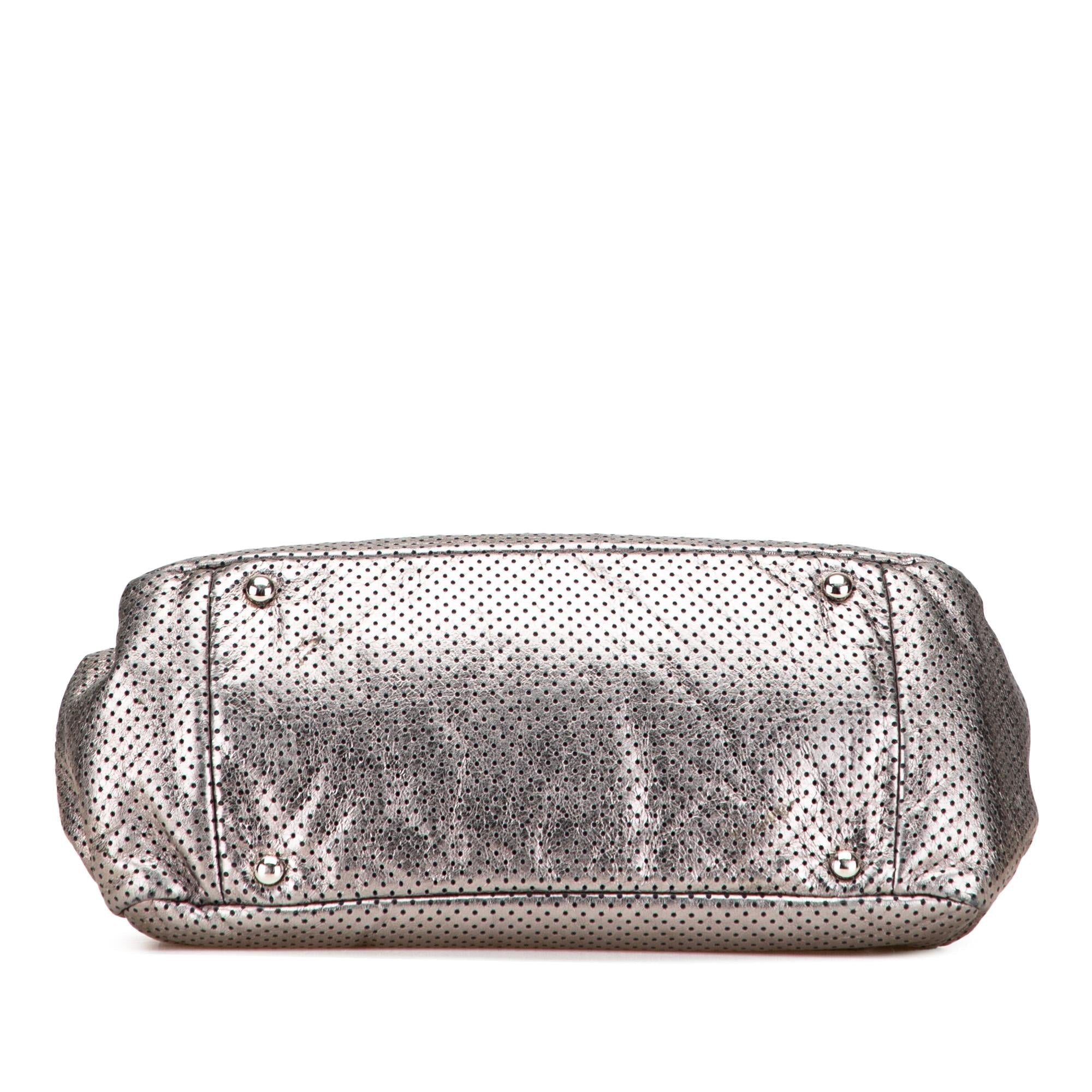 Chanel Metallic Perforated Calfskin Drill Accordion Flap