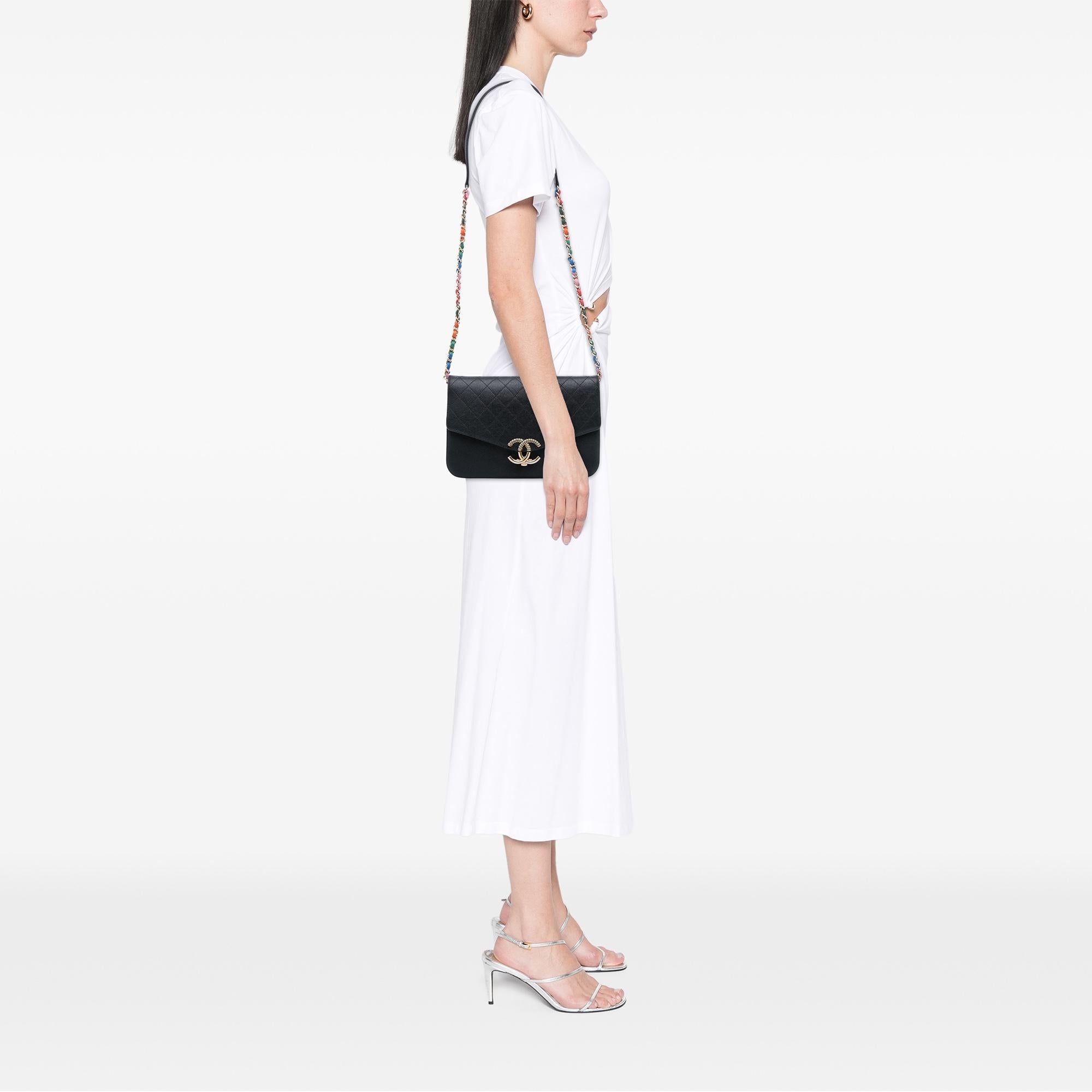 Chanel Paris Cuba Medium Caviar Thread Around Flap
