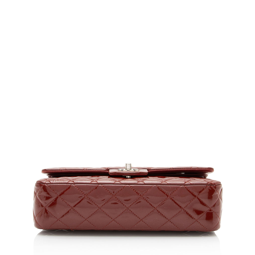 Chanel Patent Leather Classic Medium Double Flap Bag (SHF-BwsnL1)