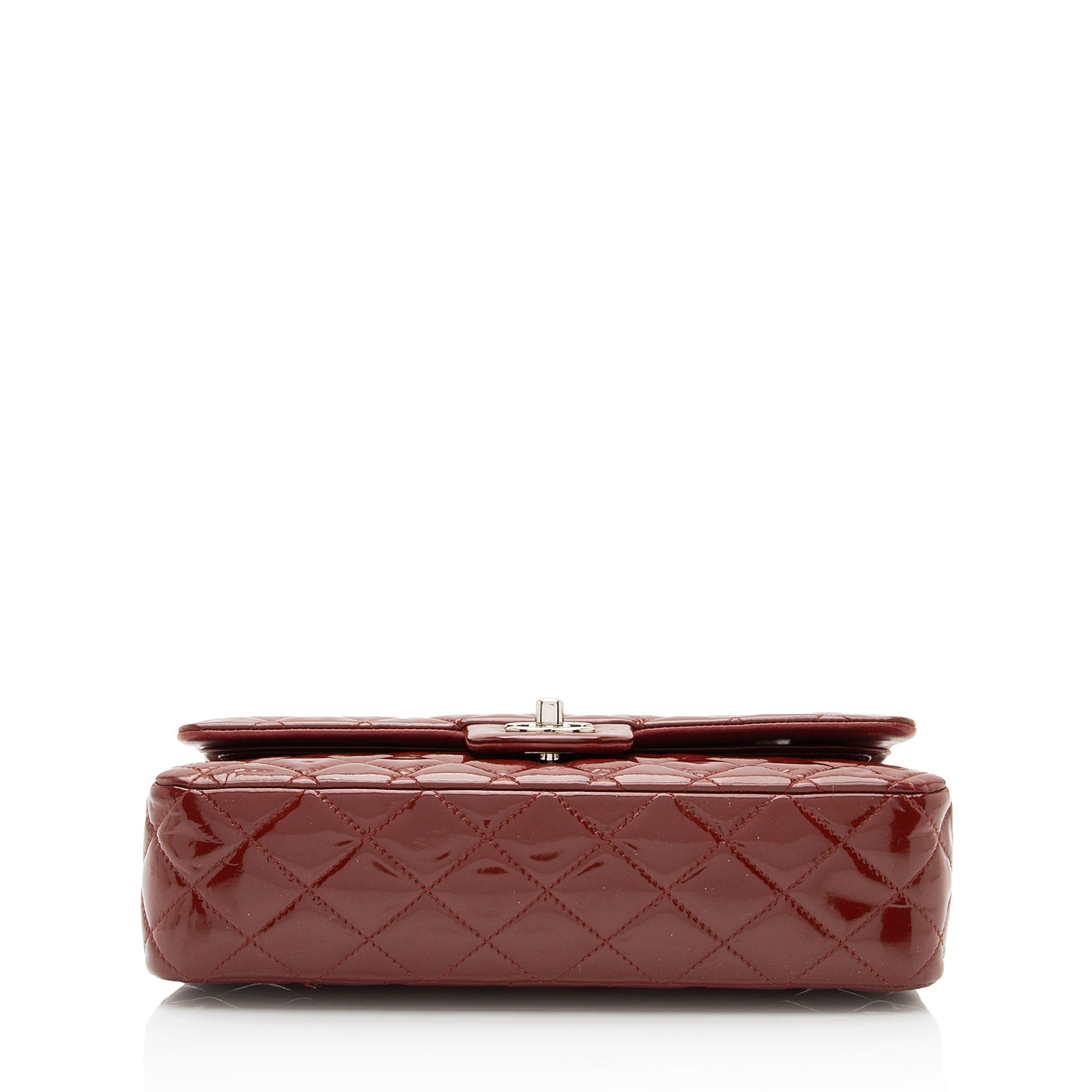 Chanel Patent Leather Classic Medium Double Flap Bag (SHF-BwsnL1)
