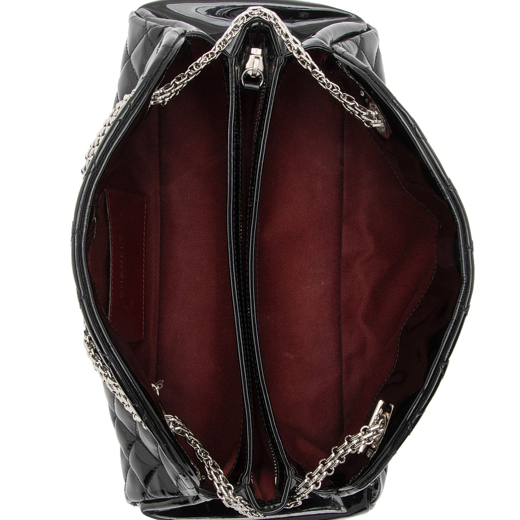 Chanel Patent Leather Just Mademoiselle Bowler Bag (SHF-HYGAdd)