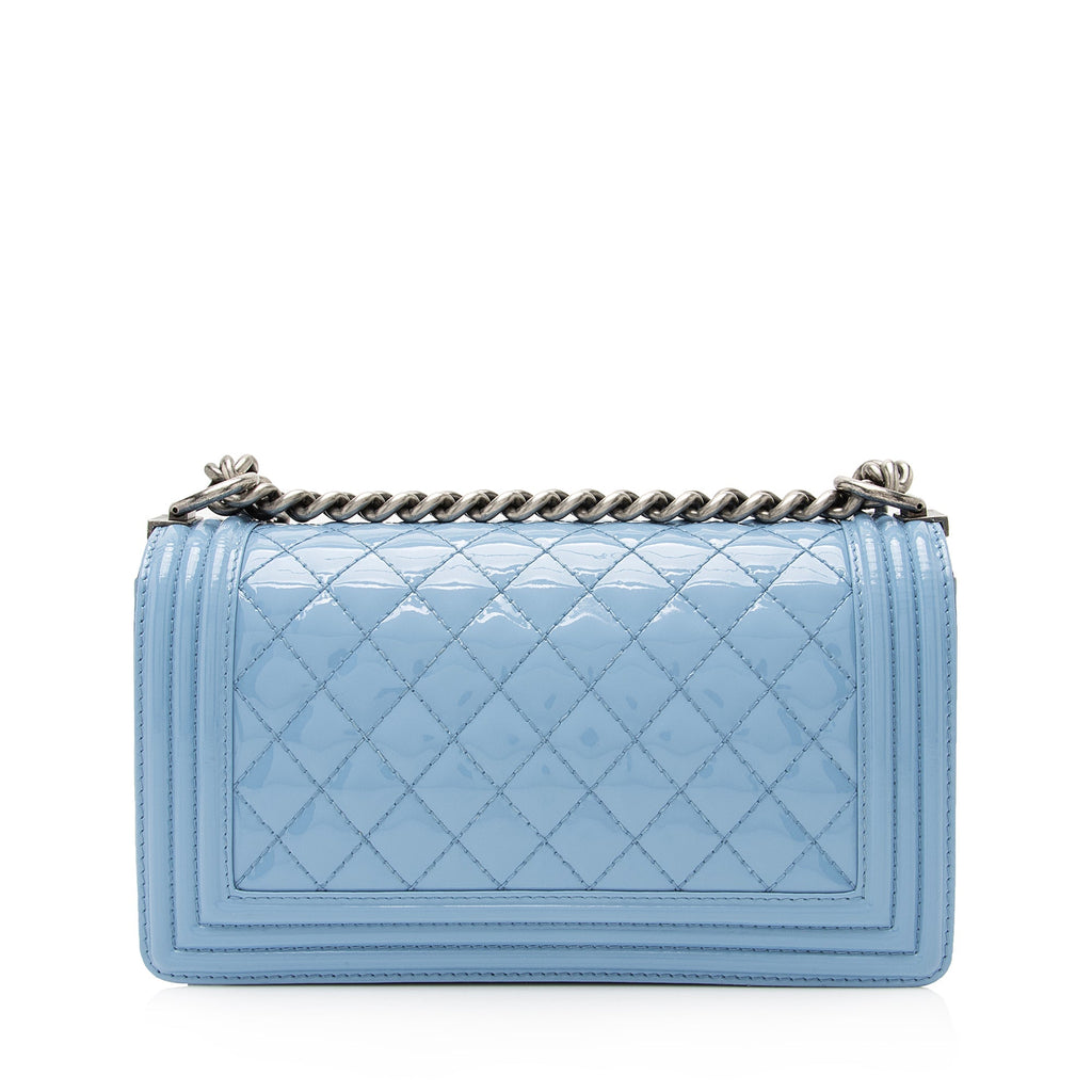 Chanel Patent Leather Old Medium Boy Bag (SHF-23614)