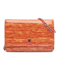 Chanel Patent Striped Wallet On Chain