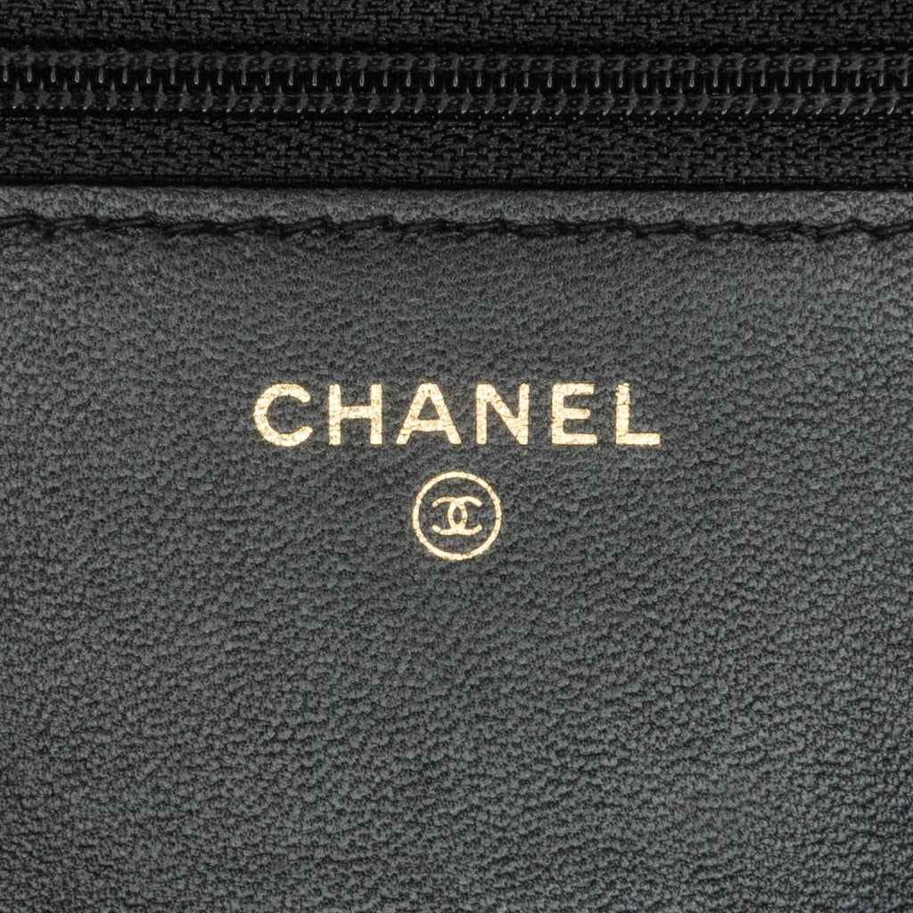 Chanel Pleated Crumpled Chevron Le Boy Wallet On Chain