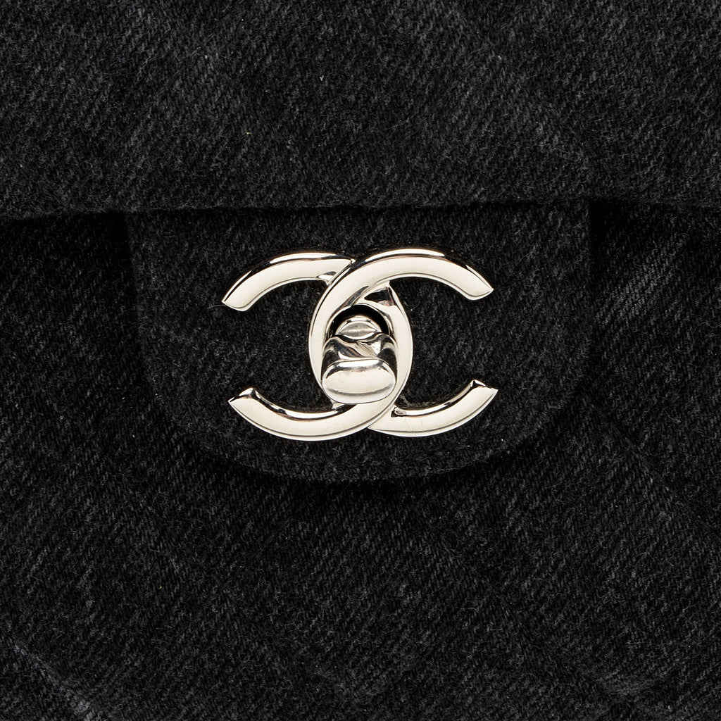 Chanel Quilted Denim CC Jumbo Single Flap Bag