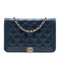 Chanel Quilted Lambskin Boy Wallet On Chain