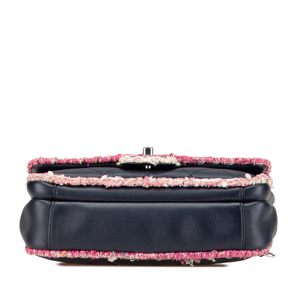 Chanel Quilted Lambskin and Tweed Elegant Trim Flap
