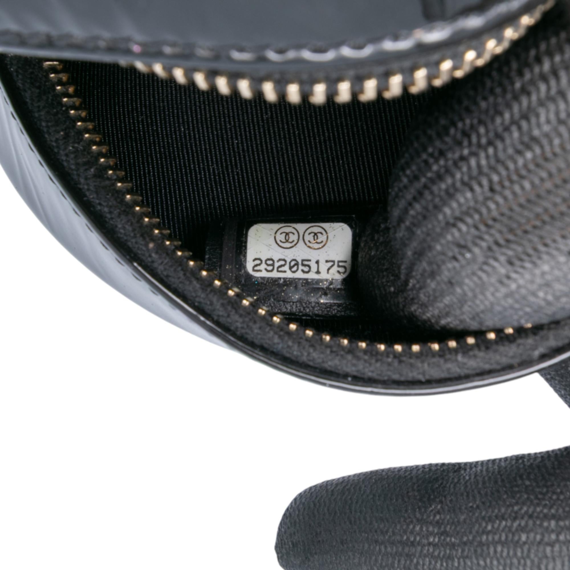 Chanel Quilted Patent Round As Earth Crossbody