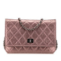 Chanel Reissue 2.55 Quilted Metallic Aged Calfskin Wallet on Chain