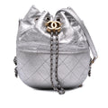 Chanel Small Quilted Metallic Aged Calfskin Gabrielle Bucket Bag