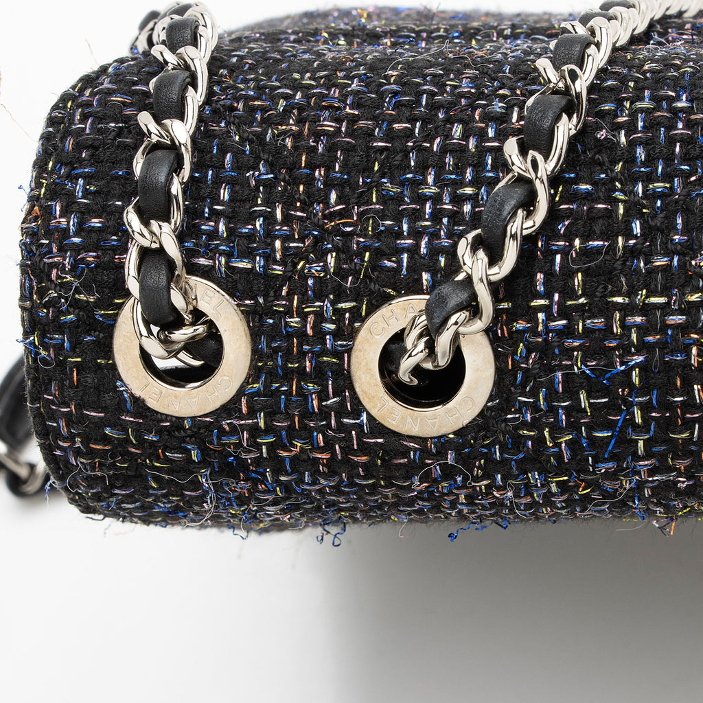 Chanel Tweed Lambskin Beauty Lock Flap Bag