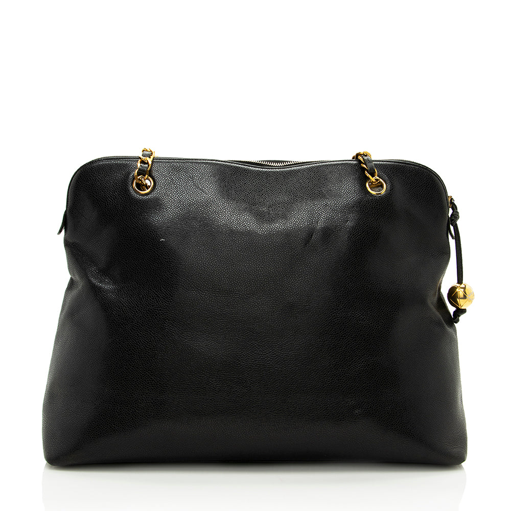 Chanel Vintage Caviar Leather CC Chain Tote - FINAL SALE (SHF-17174)