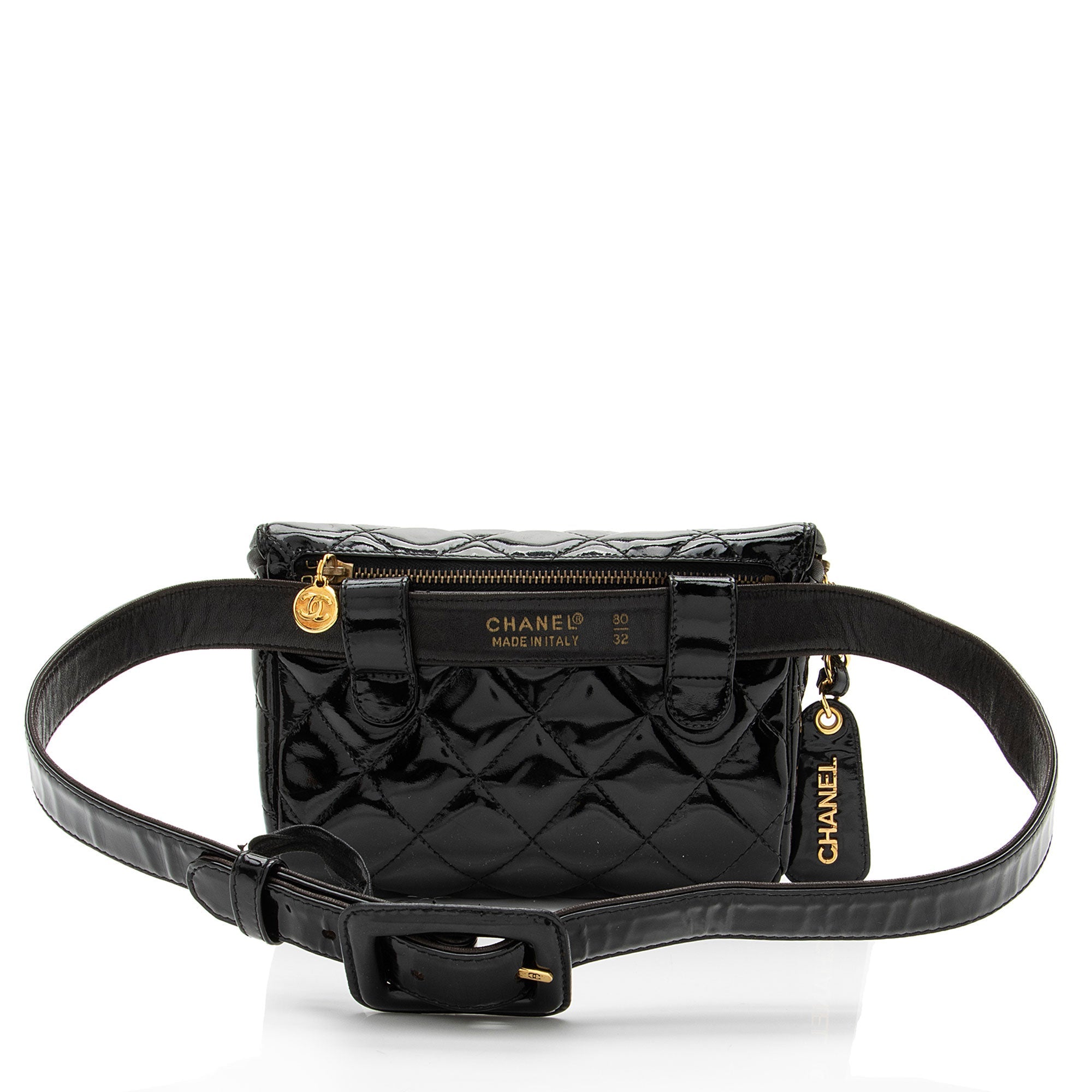 Chanel Vintage Patent Leather Belt Bag - Size 32 / 80