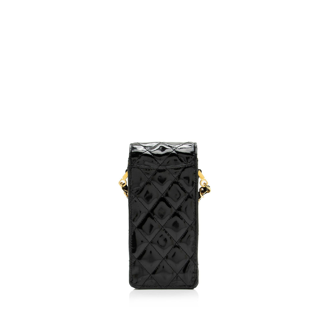 Chanel Vintage Patent Leather CC Phone Holder Crossbody Bag (SHF-23769)