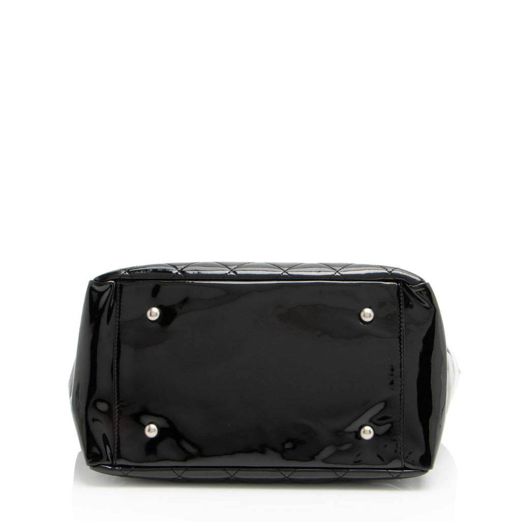 Chanel Vintage Patent Leather Timeless CC Petite Tote