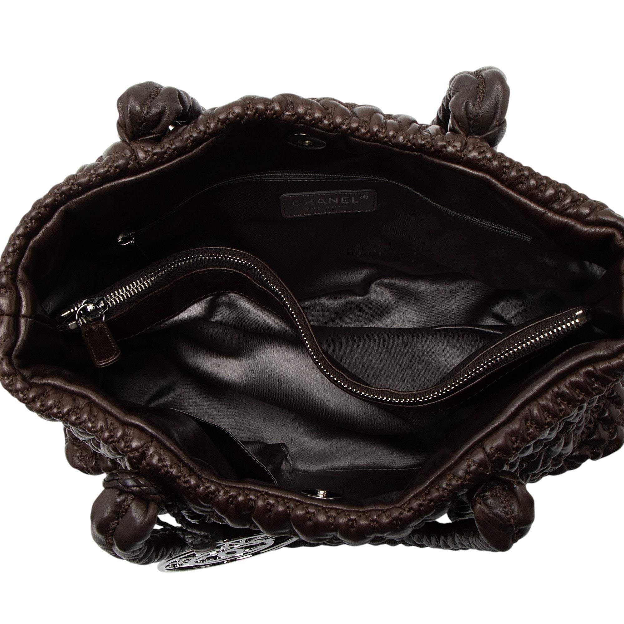 Chanel Wrinkled Lambskin Hidden Chain Tote