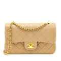 Chanel Beige Lambskin Quilted Medium Double Flap Bag