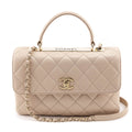 Chanel Beige Quilted Lambskin Medium Trendy CC Flap Dual Handle Bag