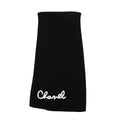 Chanel Black Cashmere Knit Pearl Embellished Logo Scarf
