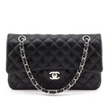 Chanel Black Lambskin Quilted Medium Double Flap