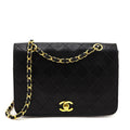 Chanel Black Lambskin Quilted Vintage Full Flap Bag