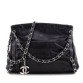 Chanel Black Lambskin Small Sharpei Shoulder Bag