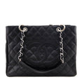 Chanel Black Quilted Caviar Grand Shopping Tote