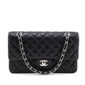 Chanel Black Quilted Caviar Medium Classic Double Flap Bag
