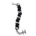 Chanel Black Velvet Curb Link CC Bracelet
