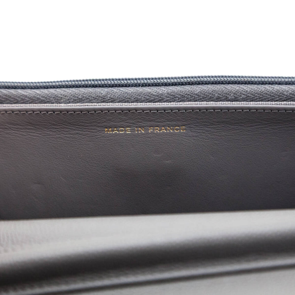 Chanel Gray Caviar Quilted Wallet on Chain WOC