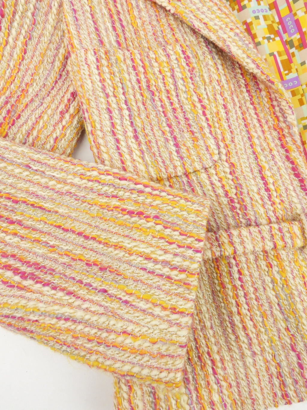 Chanel 01A Multicolor Wool Tweed Cropped Belted Jacket - 38
