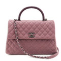 Chanel Mauve Caviar & Lizard Quilted Medium Coco Handle Flap Bag