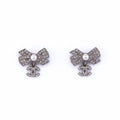Chanel Strass & Faux Pearl Bow CC Drop Earrings