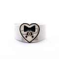 Chanel White & Black Valentine Heart Resin Cuff
