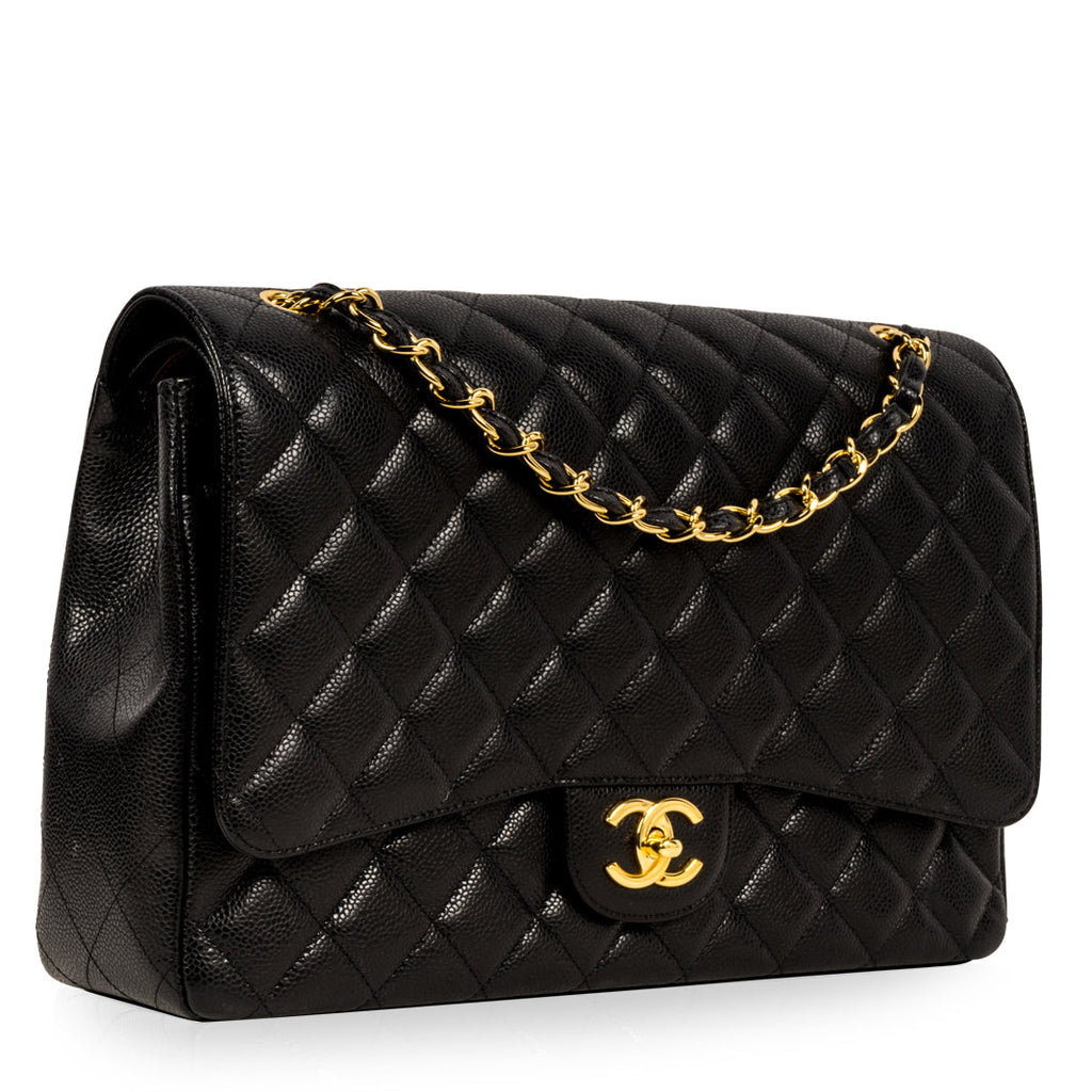 Chanel Classic Flap Bag Maxi - Caviar - Black - GHW