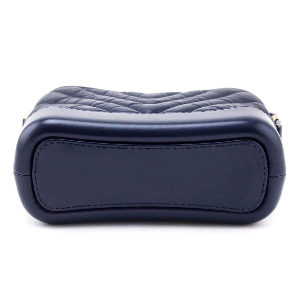 Chanel Navy Aged Calfskin Quilted Small Gabrielle Hobo
