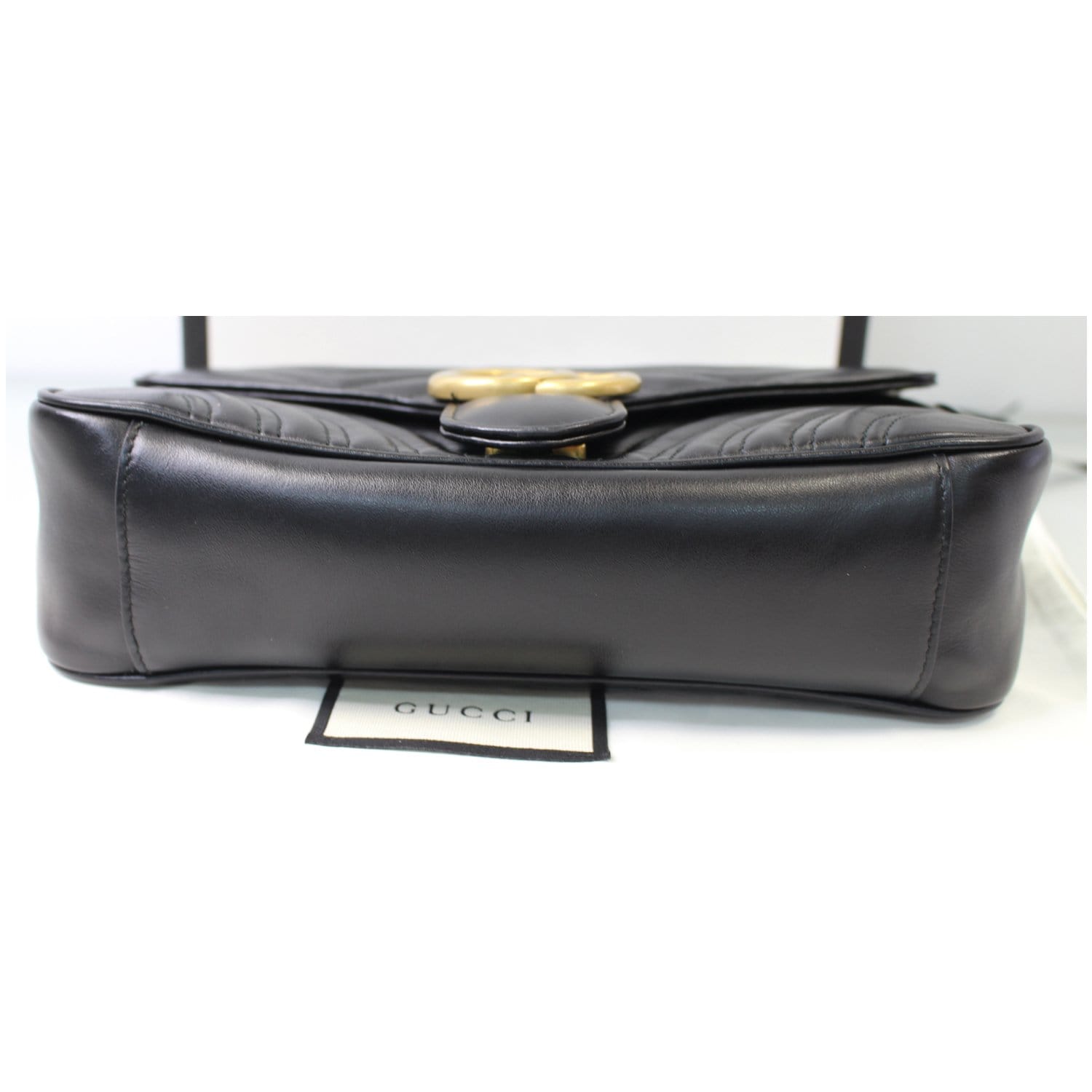GUCCI GG Marmont Small Matelasse Leather Crossbody Bag Black 443497