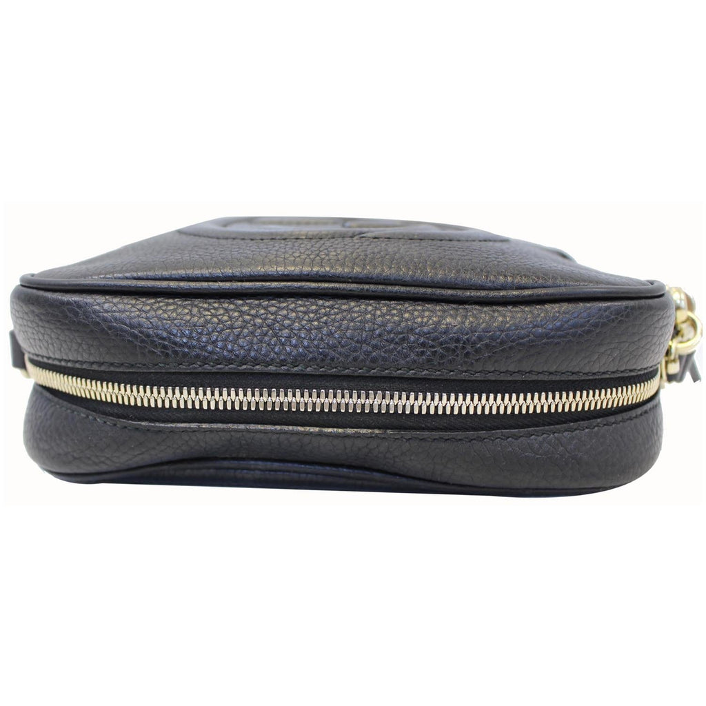 GUCCI Soho Disco Pebbled Leather Small Crossbody Bag Black