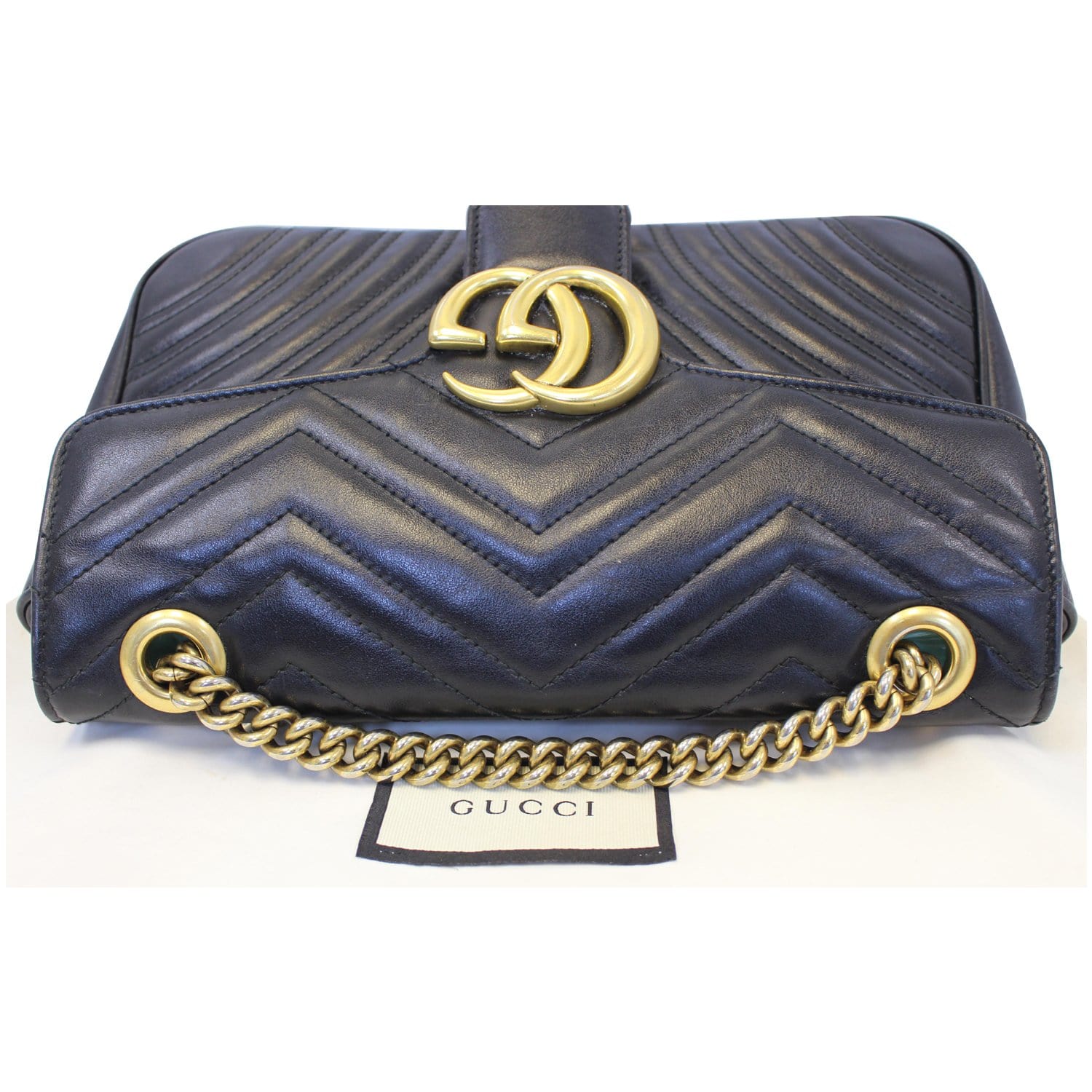 GUCCI GG Marmont Small Matelasse Leather Crossbody Bag Black