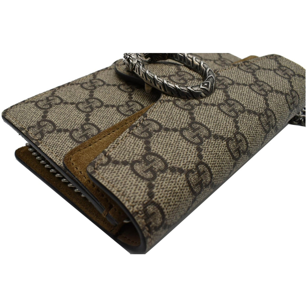 GUCCI Dionysus Super Mini GG Supreme Canvas Crossbody Bag Taupe 476432