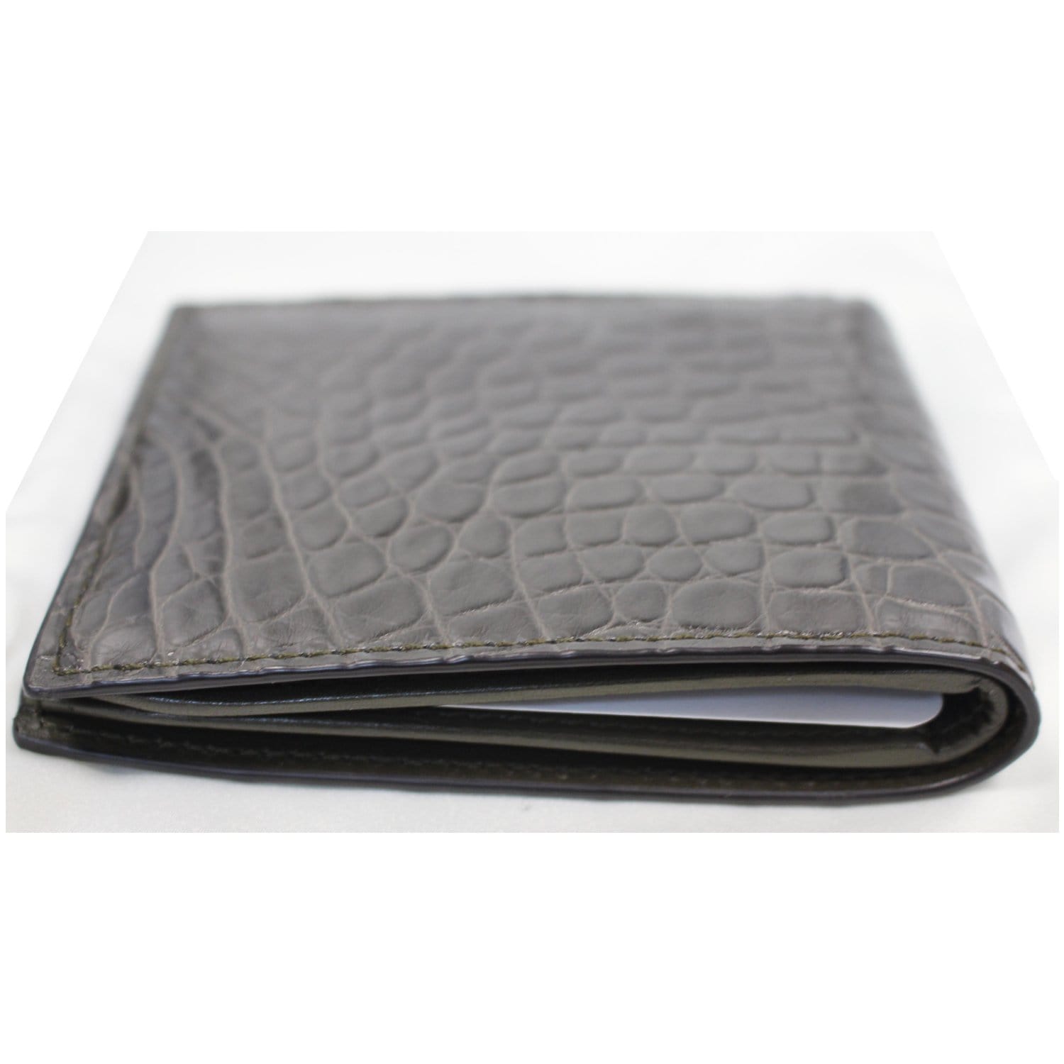 GUCCI Bi-Fold Crocodile Leather Wallet Black 365482 - 25% OFF