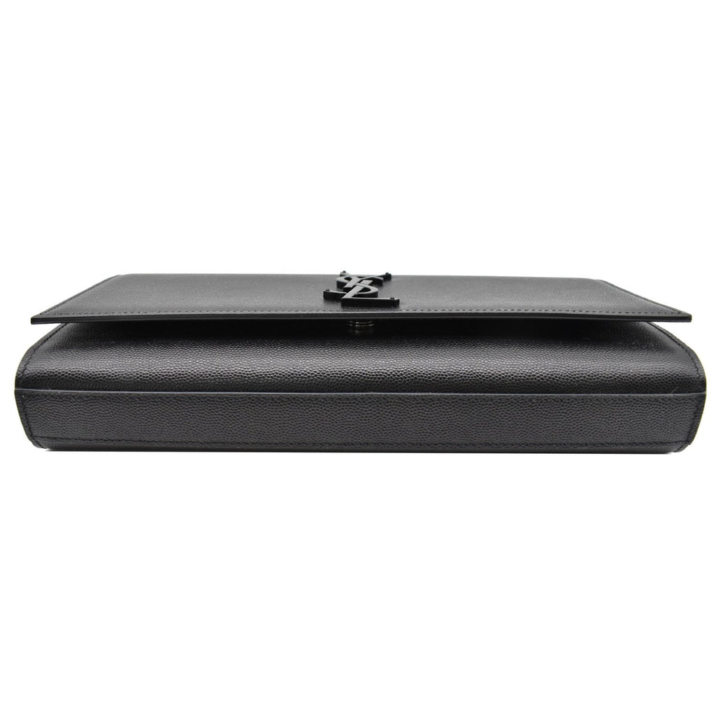 YVES SAINT LAURENT Kate Leather Clutch Wallet Black