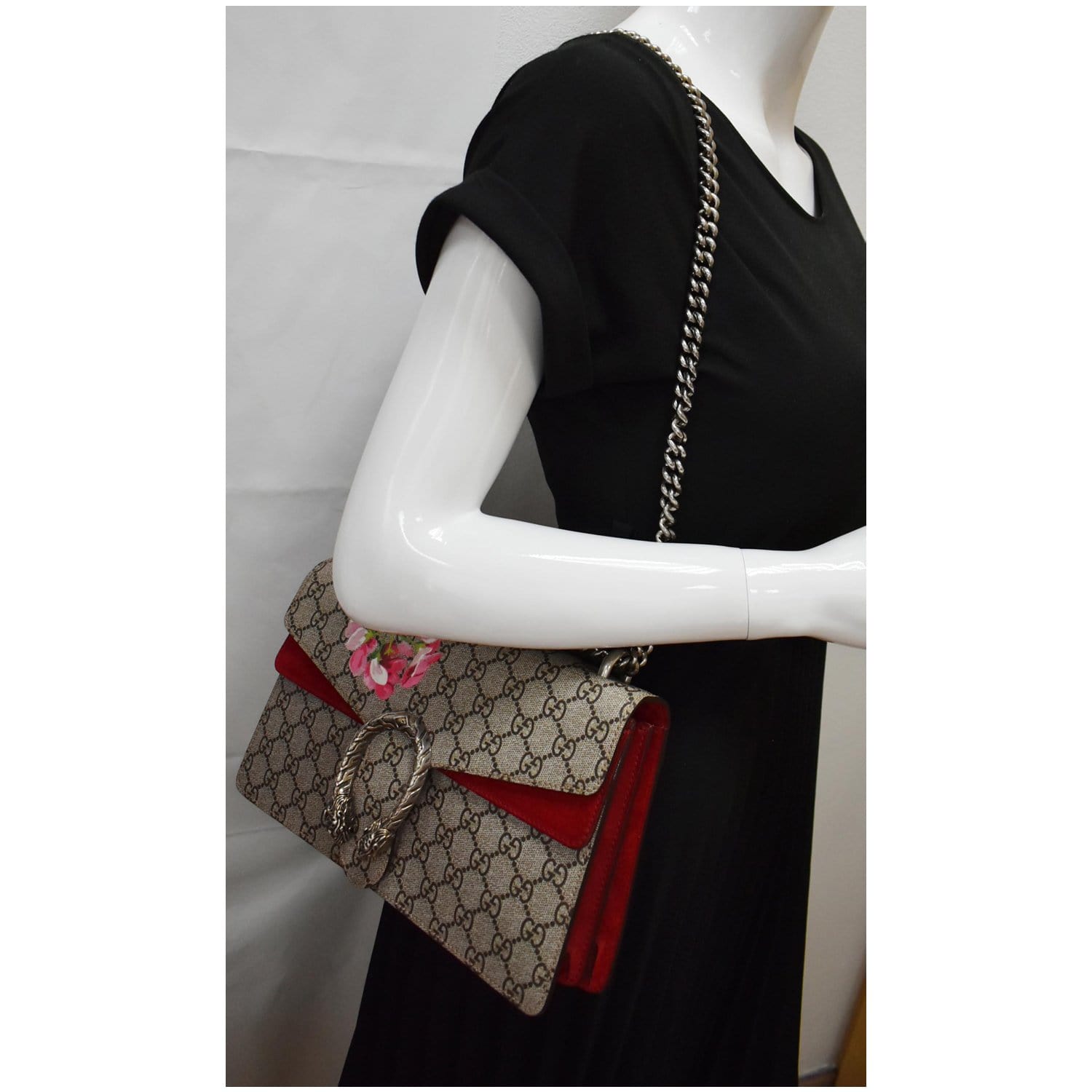 GUCCI Dionysus Small GG Blooms Shoulder Bag Beige 400249