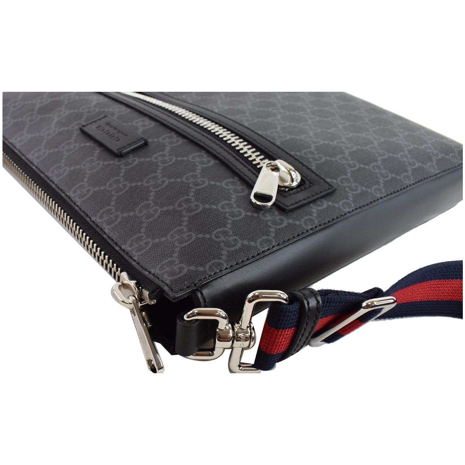 GUCCI GG Supreme Square Messenger Bag Black 474137