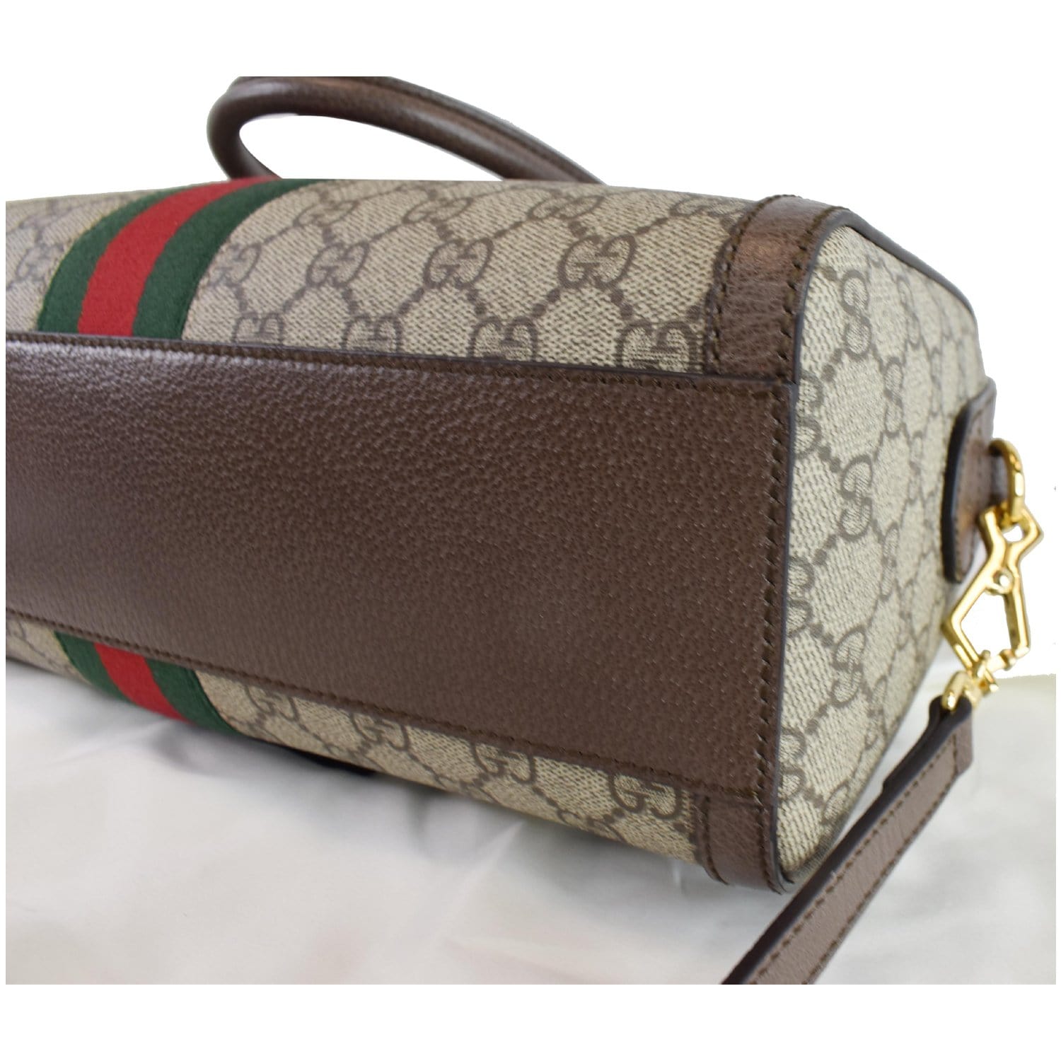GUCCI Ophidia GG Canvas Medium Top Handle Shoulder Bag Beige 524532