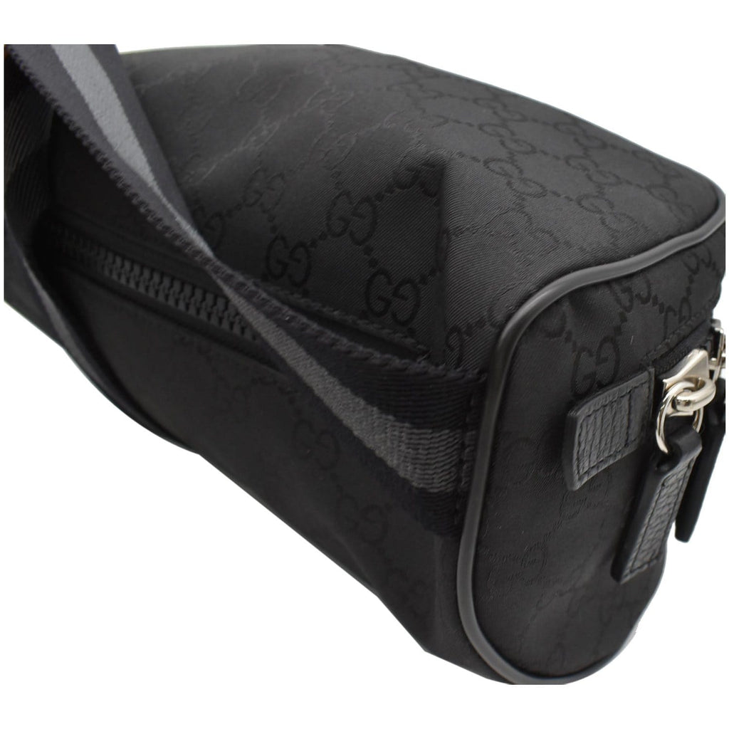 GUCCI GG Monogram Nylon Canvas Fanny Pack Belt Bag Black 449182