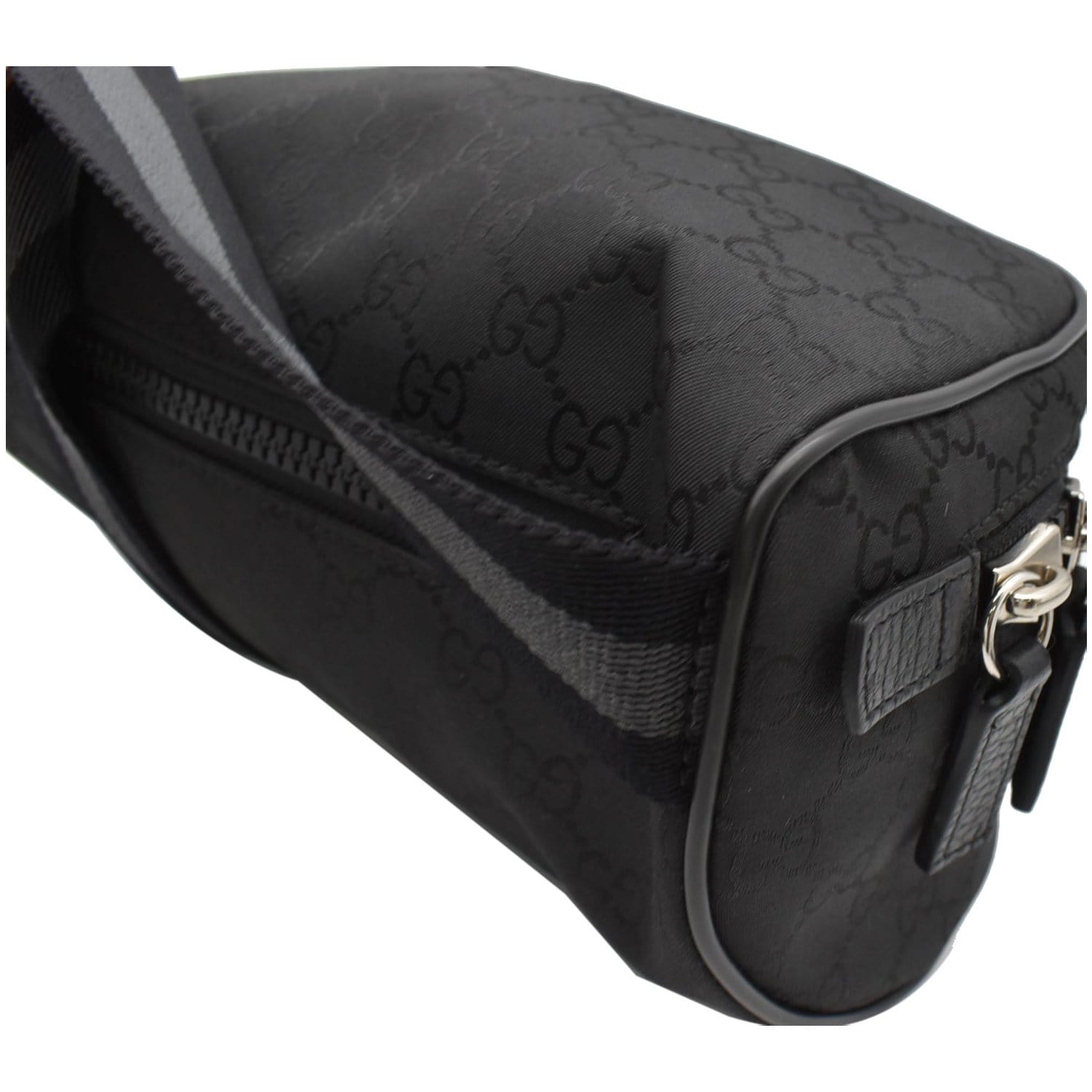 GUCCI GG Monogram Nylon Canvas Fanny Pack Belt Bag Black 449182