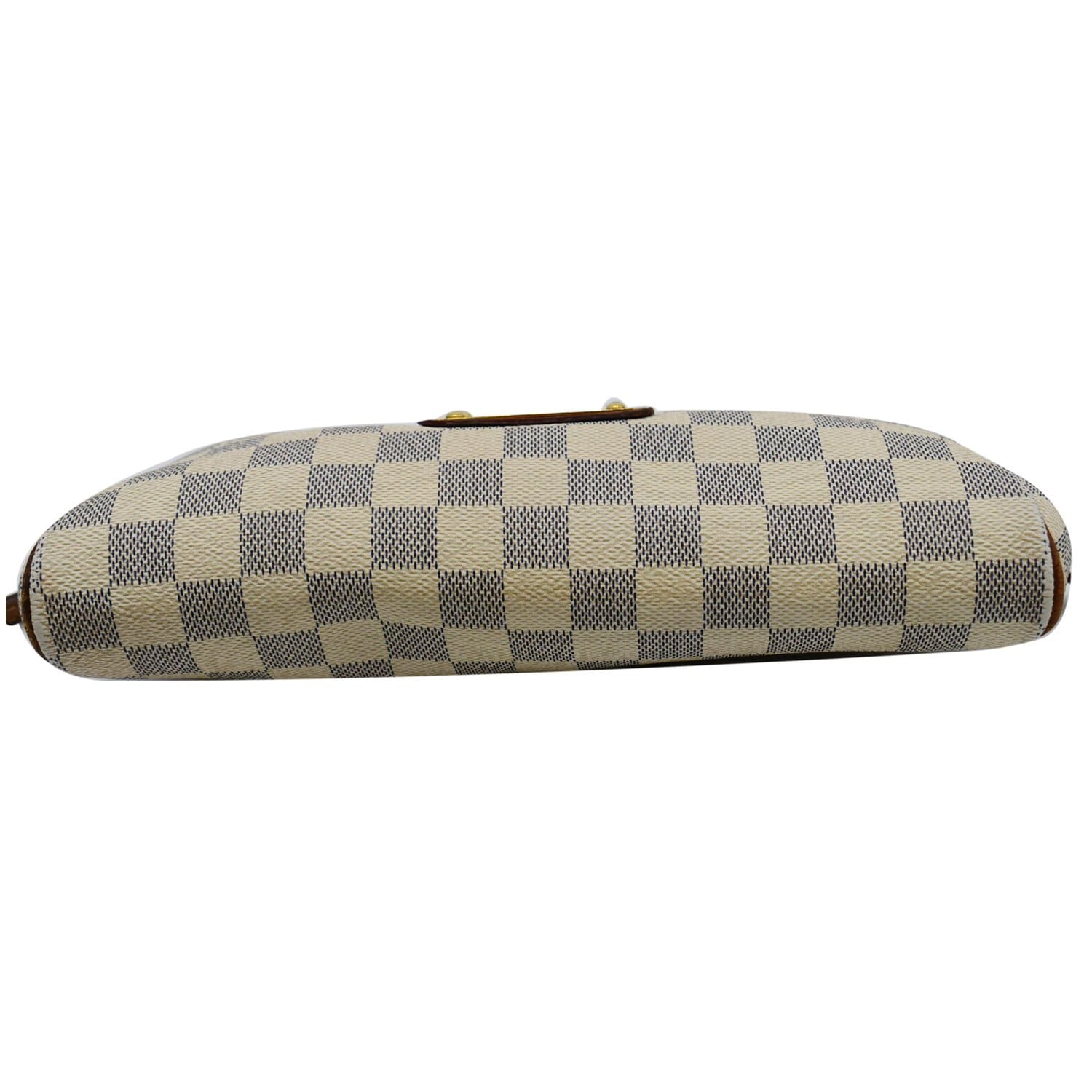 LOUIS VUITTON Pochette Eva Damier Azur Clutch Crossbody Bag White